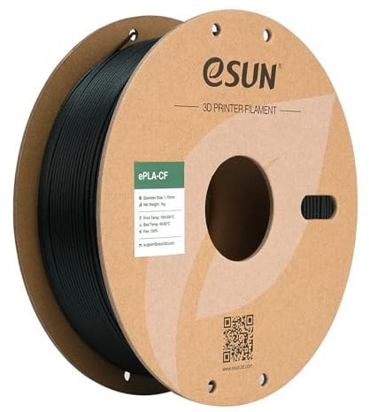 eSUN Kohlefaser Gefüllt PLA Filament 1.75mm, PLA-CF Carbon Fiber Filled PLA Filament Maßgenauigkeit +/- 0.03mm, 1KG Spule (2.2 LBS) 3D Druck Materialien für FDM 3D Drucker,Grün
