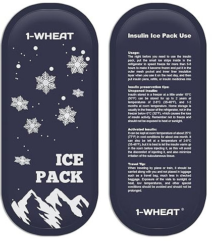 1-WHEAT (2 Paquetes) Insulina Diabetes Gel Bolsas de Hielo para Medicamentos Bolsa de Viaje Aislada Bolsas de Hielo para Insulina Nevera Maleta de Viaje Pequeñas Bolsas de Hielo