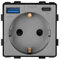 CNBINGO Wandsteckdose 16Amp Steckdose USB A+C Schnittstelle, 3,1Amp, 20W Schnellladung, Grau