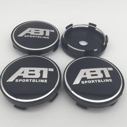 DHJKCBH 4 Stück Auto Nabendeckel Aufkleber für ABT 56mm 60mm 65mm 68mm Radnabenabdeckung Auto Radnabenkappen Aufkleber Abzeichen Logo Sticker Zubehör,60mm