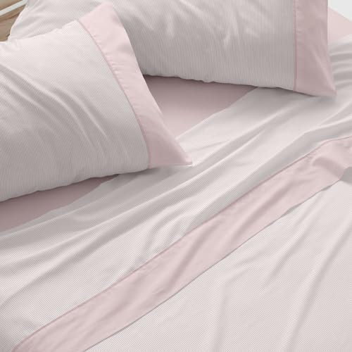 Burrito Blanco | Juego de sábanas | Cama de 150cm. (+Medidas Disponibles) | Diseño 297 | Color Coral (150x190/200cm.)