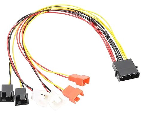 4Pin Molex Auf 3Pin/4Pin Lüfteradapter 12V 7V 5V PC Lüfteradapter 4Pin Molex Splitter Sleeved Kabel Für Computer PC Gehäuselüfter 4Pin Auf 3Pin/4Pin Lüftergeschwindigkeitskabel Low Speed ​​Lüfterkabel