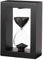 Sablier décoratif rectangulaire noir avec cadre en bois 5 minutes, élégant pour décoration de maison et de bureau, outil de productivité et de gestion du temps (noir)