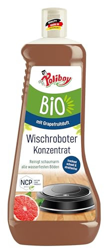 Polliboy - Limpiador de suelo para robot limpiador de suelo y robot aspirador con función de limpieza, limpiador de espuma para suelos sellados, 1 x 1 l, incluye muestra de producto, fabricado en