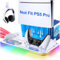 PS5 Standfuß mit 3 Stufig PS5 Lüfter und PS5 Controller Ladestation, Kühler Ständer für PS5/ PS5 Slim, RGB Licht PS5 Halterung mit USB Ports/Headset Halter/Aufbewahrung, für PS5 Zubehör, Weiß