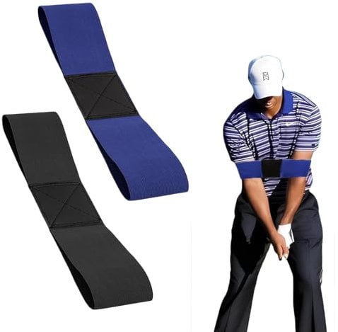 Benaewa 2Pcs Golf Swing Trainer Arm Band, Blue Golf Swing Training Aid for Men Women