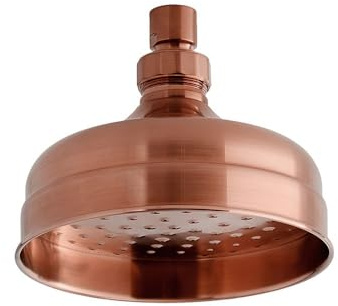 MILANO 155mm Round Rainfall Shower Head Brushed Copper | Brass Construction. Wall Or Ceiling Mounted Design. Rainfall Water Coverage. Traditional Style. Suits All Plumbing Systems.