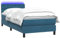vidaXL Boxspringbett mit Matratze Dunkelblau 90x220 cm Samt, Bett, Bettrahmen, Einzelbett, Schlafzimmermöbel, Lattenrost, Samtbett, Polsterbett