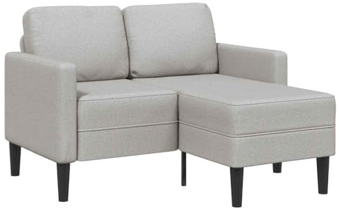 vidaXL 2-Sitzer-Sofa mit Chaiselongue L-Form Wolkengrau 125 cm Stoff