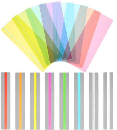16 Stück Geführte Lesestreifen,Legasthenie Streifen,Markierungsstreifen Bunt,Farbige Overlay Tracking Lineale,Guided Reading Strips,Dyslexia Rule Lesehilfe für Kinder Studenten Lehrer Lehrmittel
