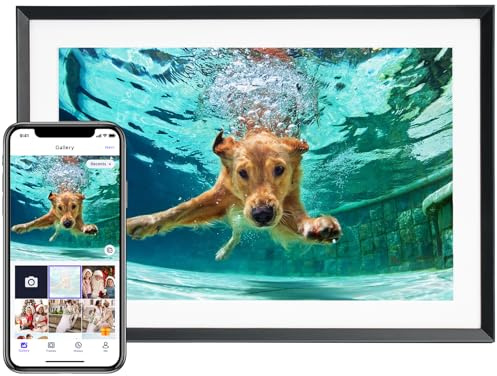 Euphro 10.1 Inch Digital Photo Frame with 32GB Storage, Digital Picture Frame with 1280x800 IPS Touch Screen, Share Photos/Videos and Send Best Wishes via Free App, USB-C Powered, Raven Black