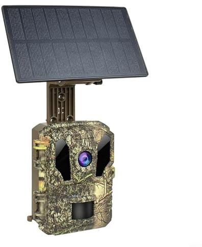 HpLive 4K HD Solar Tracking Kamera, WiFi Infrarot Wildkamera, Jagdkamera Für Außenbereich, 0.2s Auslösegeschwindigkeit, IP66 Wasserdicht, 64MP Foto, 5000MAh Akku, 120° PIR Sensor, ABS Gehäuse