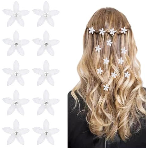 Haarspiralen Haarspinnen,12 Stück Weiß Blumen Brauthaarschmuck Hochzeit Brautschmuck Braut Haarschmuck Haarklammer