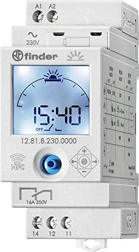 Finder Daily Schalter Digital Astro mit Wechselrichter 16 A 230 V Gangreserve - LCD Display 128182300000