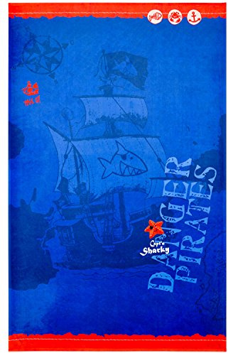 Capt'n Sharky Kinderteppich Weich und Soft, Teppich Schiff Piratenschiff 100x160 cm in Rechteck Farbe Blau, Kinderzimmer Teppich Öko-Tex zertifiziert, Bildmotiv für Jungen
