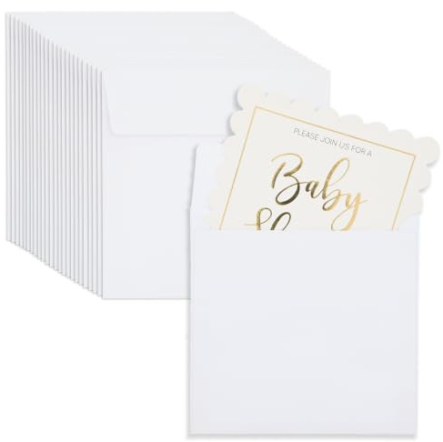 Best Paper Greetings Square Envelopes - 5.5 In x 5.5 In, White, 50 Pack, Invitation Style - Easy-Seal Closure - Business Envelopes for Wedding Invitations & Card Making Supplies