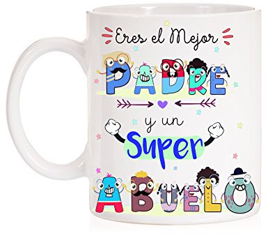 FUNNY CUP Taza Eres un Gran Padre y un Super Abuelo Taza de Regalo para el día de los Padres o Abuelos. Ideal para Regalar. Regalo Divertido.