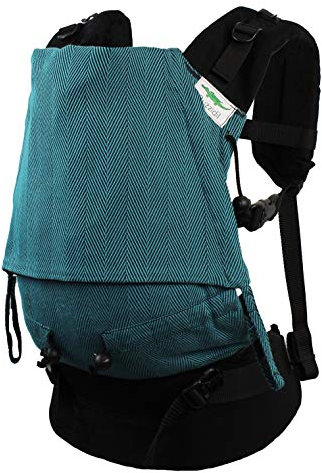 Babytrage Buzzidil Anthony's Ocean - mitwachsende Tragehilfe für Babys und Toddler - Größe XL von 8-48 Monaten | Bauchtrage, Rückentrage & Hüftsitz | Fullbuckle Babytrage mit Schließen ohne Binden