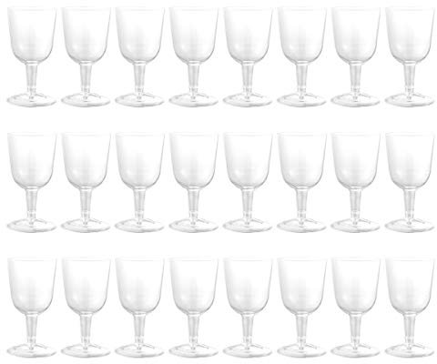 NUOBESTY 24pcs Kunststoff Weingläser Partei Einwegbecher Kunststoff Stemware Weingläser Tassen