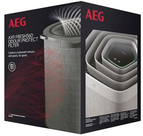 AEG AFDFRH6 Filter FRESH360 (Passend für AX91-604DG/AX91-604GY Luftreiniger, effizient gegen unangenehme Gerüche, beseitigt 99,9% der Bakterien, optimale Filtration, lange Lebensdauer, grau)