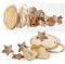 COM-FOUR® Weihnachtsdekoration - Holzscheiben und Baumrinde zum Basteln - weihnachtliche Streudeko - Bastel Set - Weihnachtspotpourri als Tischdeko (6X Beutel: Holz + Rinde)