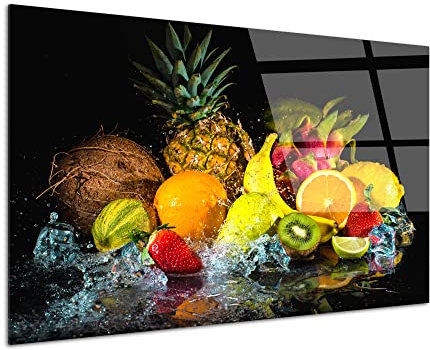 Tableau plexiglass, décoration murale plexi, tableau verre acrylique, Declina, Tableau verre acrylique décoration cuisine Les Fruits, 50x30 cm
