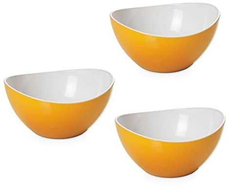 Omada Design 3 Schalen aus Kunststoff, zweifarbig, 40 cl, bruchsicher, stapelbar, spülmaschinenfest, Linie Trendy