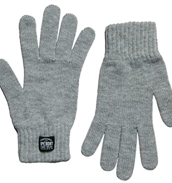 Superdry Damen Klassische Strickhandschuhe Handschuhe, silberfarben, S-M