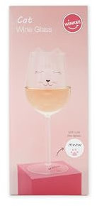 MAGS, CALICE DA VINO IN VETRO A FORMA DI GATTO, ACCESSORI CUCINA