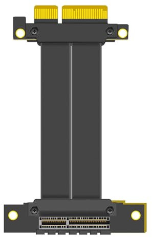 GLOTRENDS 100mm PCIe 4.0 X4 Riser Cable for M.2, WiFi, Firewire, USB, Sound Cards, etc