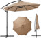 SANGOGO Sonnenschirm Ersatzhülle 3m Marktschirm Wasserdicht Gartenschirm mit Sonnenblende, UV-Schutz - Ersatzdach für 8 Streben, Ersatzdach für Outdoor Sonnenschirme (Khaki, 3M/8 Ribs)