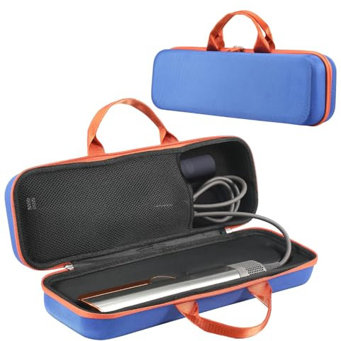 UMavlesFrd Europäische Version Kompatibel mit Dyson Airstrait Tasche, Reisetasche Aufbewahrung für Dyson Airstrait Glätteisen (Blau-orange)
