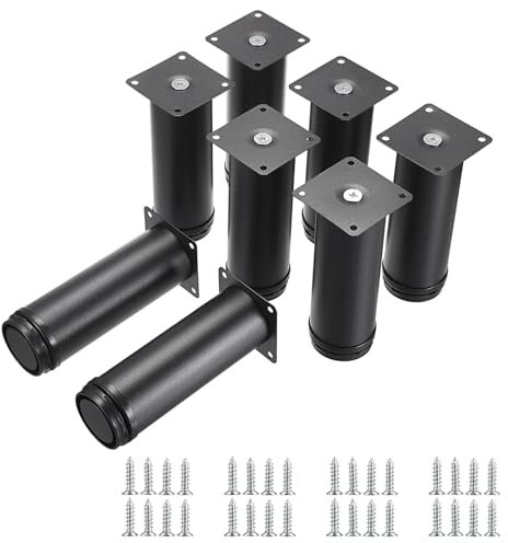 SUMTree Lot de 8 pieds de meubles de 15 cm en acier inoxydable réglables avec vis