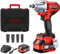 TEENO Brushless Impact Wrench,600N.m Cordless Lithium-Ion Impact Wrench 4.0Ah Battery,Carry Box for Car Home,4pcs Sockets