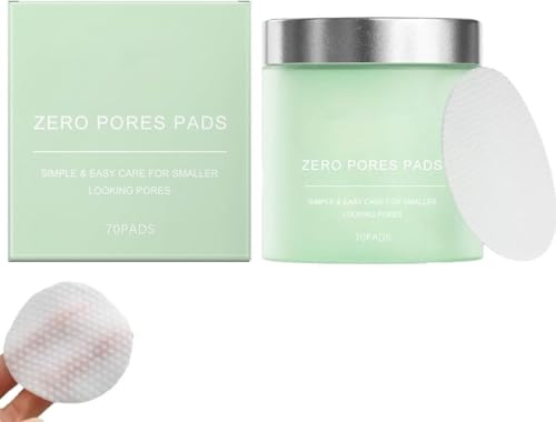 Zero Pore Pads, Deep Cleansing & Pore Minimizing, Dual-Textured Facial Toner Pads for Exfoliation & Blackhead Removal, Gentle Skincare for Oily and Combination, 70 Pads