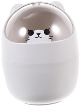 Garneck Plastique Poubelle de Bureau Légère et Peu Encombrante Mini Ronde | Usage Bureau Cuisine, Rangement Polyvalent, Grand Volume, Style Joli pour Collègues et Amis