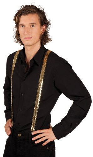 PARTY DISCOUNT Hosenträger mit Pailletten, gold