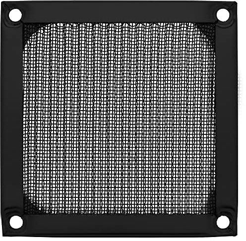 InLine 21563 Griglia per Ventola con Filtro in Alluminio, 80 x 80 mm, Nero