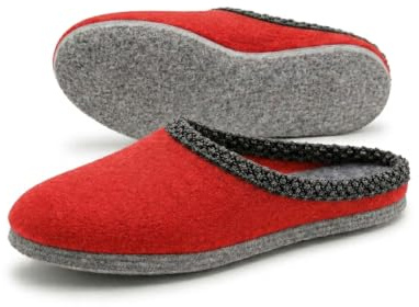 Pantoffelmann Walk Filzpantoffel mit Filzsohle I Gemütliche Filzpantoffeln in versch. Farben & Größen I Warme atmungsaktive Hausschuhe Filz I Pantoffeln Herren & Damen mit dicker Filz Laufsohle