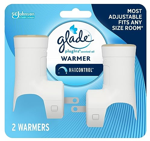 Glade PlugIns Air Freshener Warmer, Scented and Essential Oils for Home and Bathroom, Up to 70 Days on Low Setting, 2 Count
