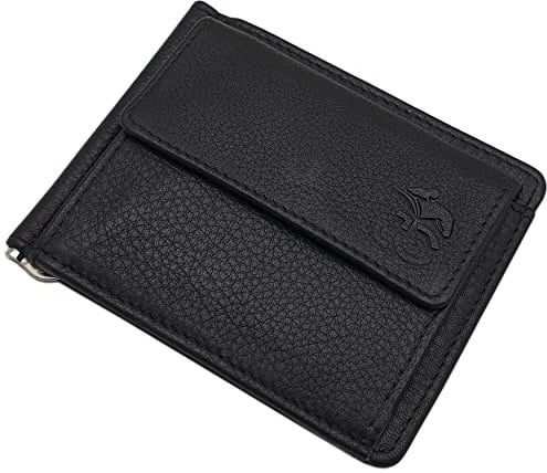 Rindleder Dollarclip Geldbörse Geldklammer mit RFID & NFC Schutz Schwarz | Geldbeutel, Portemonnaie, Geldtasche