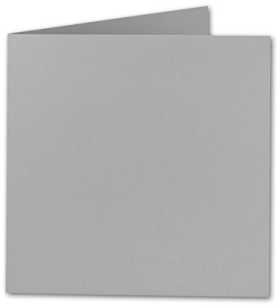 Quadratische Falt-Karten 15 x 15 cm - Hellgrau - 25 Stück - formstabil - für Drucker geeignet - für Grußkarten, Einladungen & mehr