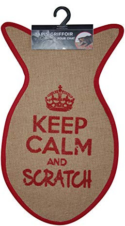 Wouapy WOU216296RGE Alfombra Rascador para Gatos, Forma de Pez, Rojo