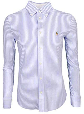Ralph Lauren YD Knit Oxford-LSL-KNT, Harbor Island BL, Kombi(cosharborislandblu (10574012)), Gr. L