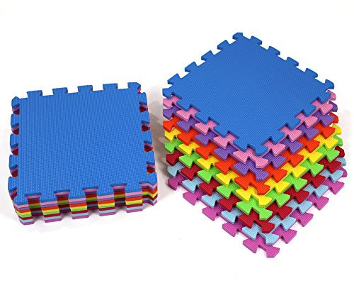 18pc Interlocking Child Kids Soft Foam Tiles Coloured Activity Play Mats 74426