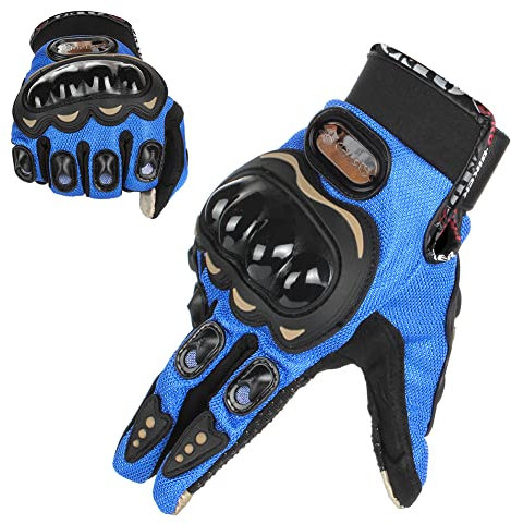 GES Männer Außenmotorbike wasserdichte Handschuhe, Motorradhandschuhe, Vollfinger, Touchscreen, Motocross -Handschuhe(XL, Blau)