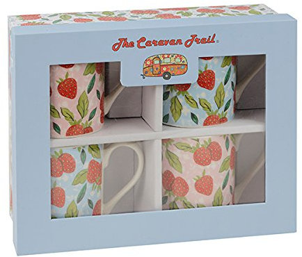 Churchill The Caravan Trail Strawberry Harvest Set of 4 Mugs in Gift Box