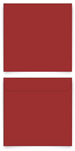 30 x Briefumschläge Quadrat 155 x 155 mm mit Selbstklebestreifen ohne Fenster - Rot