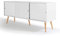 IDMarket - Buffet Bas scandinave 135 cm Effie 3 Portes Bois Blanc