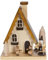 OBC Räucherhaus Hänsel und Gretel Natur, 15 cm/Räuchermännchen Dekofigur/handbemalt im Kunsthandwerks-Stil/Räuchermann/Räucherfigur aus Holz